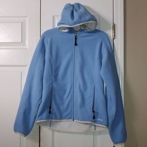LL Bean baby blue hooded zip up jacket  Sz S